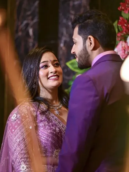 A romantic glance between the couple during their engagement party. We use creative framing to add an artistic and intimate feel to our photos.