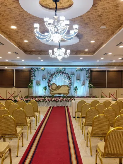 The full view of the hall, ready for the event.