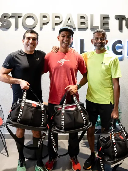 Celebrating the first-place team, Tri2vin, who finished the 21km Treadmill League challenge in an impressive 72 minutes.