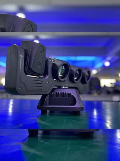 Another angle of the Beam 4 Infinite light, showing its sleek design. These are great for creating dynamic looks without taking up a huge amount of truss space.