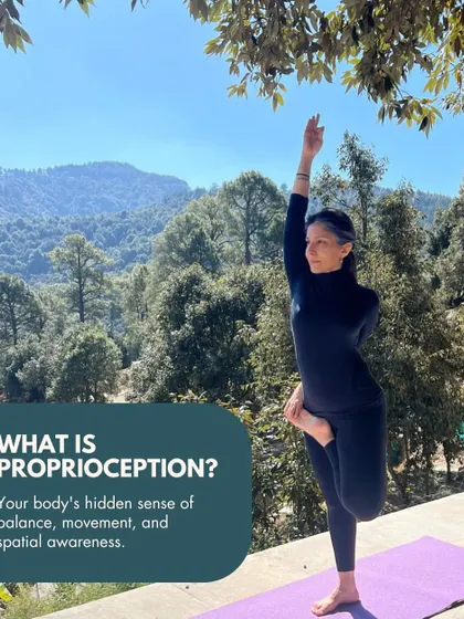 Another look at proprioception. By practicing balancing poses, we improve our body's ability to adjust to uneven ground and prevent falls, enhancing overall movement efficiency.
