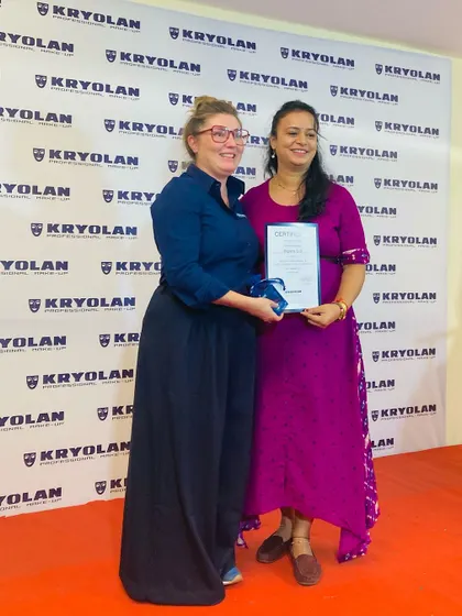 Receiving my certificate from international makeup expert Emilie Guillermin. Her 25 years of experience were truly inspiring.