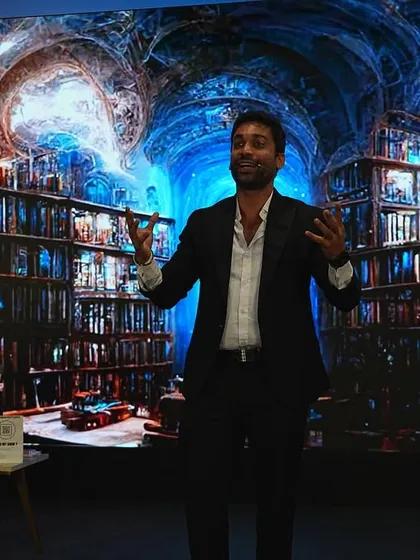 Explaining the premise of a mind-reading act. It's important to build the narrative and get the audience invested in the outcome before the final reveal.