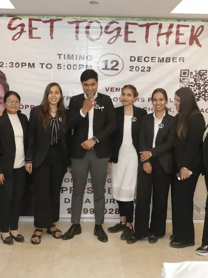 Posing with a group of dynamic female advocates at our get-together.
