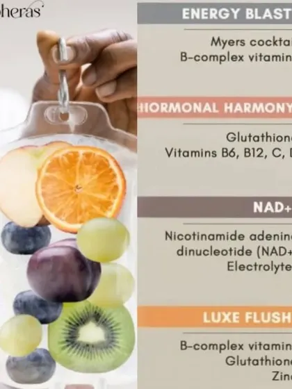 Our menu of IV therapies includes specialized formulas like the Energy Blast and Hormonal Harmony drips. These treatments are designed to address internal imbalances that can contribute to hair thinning and loss.