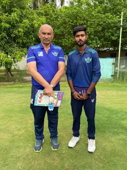 We are committed to continuous learning. Here, our coach Chinna Sir stands with his mentor after successfully completing the Coaching Beyond Level 1 Certification.
