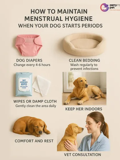 This guide provides tips on maintaining hygiene when your dog is in heat. Using dog diapers, keeping bedding clean, and offering extra comfort can make the experience more manageable.