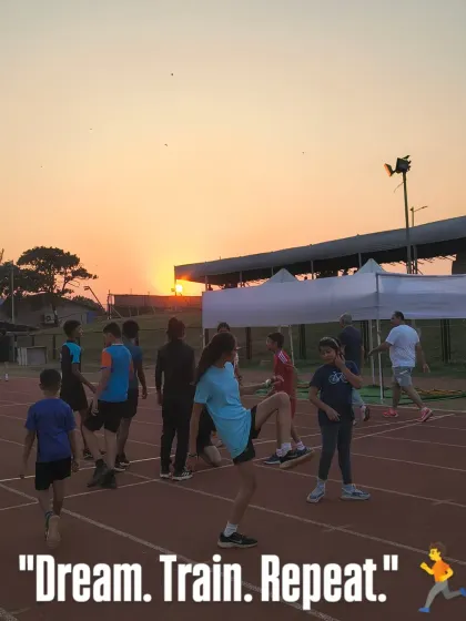 Dream. Train. Repeat. This is the simple but powerful mantra my athletes live by. The sunset over the track is a perfect reminder of a day's hard work well spent.