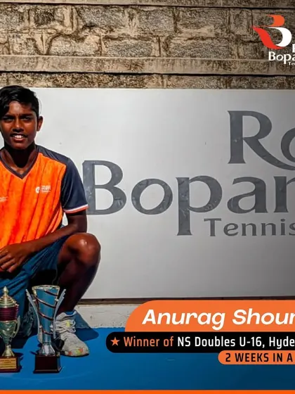 Two weeks in a row! We congratulate Anurag Shourya for his impressive back-to-back victories in the NS doubles U-16 in Hyderabad. Your consistency and dedication are truly inspiring.