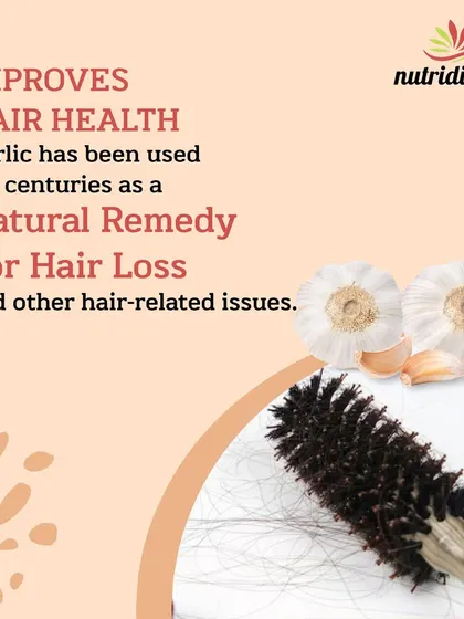 This image highlights how garlic, used for centuries as a natural remedy, can improve hair health and help with hair loss and other related issues.