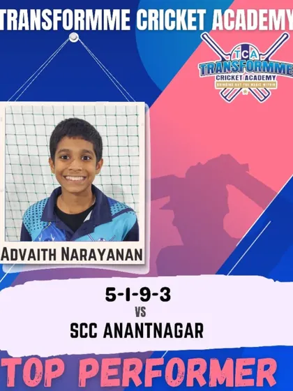 Advaith Narayanan's brilliant spell, where he picked up 3 wickets against SCC Anantnagar.