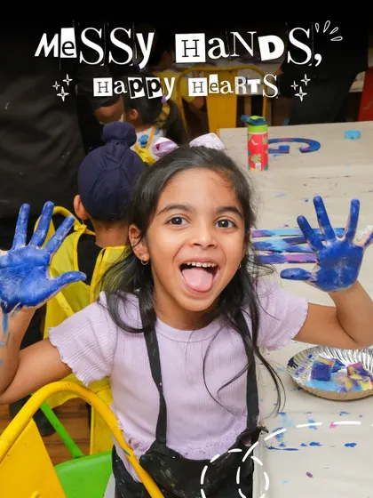 This is what it's all about: messy hands and happy hearts! I love seeing the pure joy on a child's face as they dive into the world of color and creation.