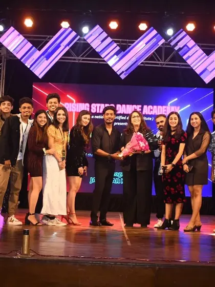 A group photo with Geeta Kapur and the entire team of Rising Stars Dance Academy. I work as part of the larger event team to create a successful and memorable show for everyone.