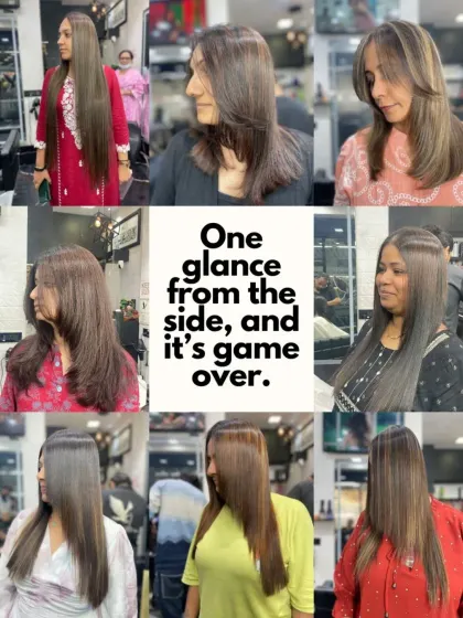 A collage of side profiles, proving that a great haircut looks amazing from every angle.