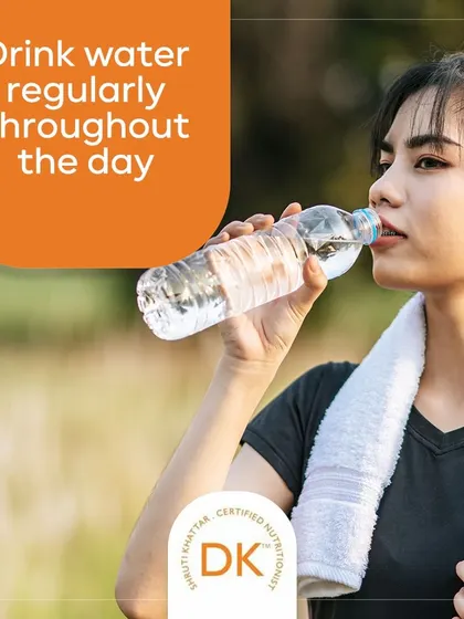 Drink water regularly throughout the day. It's the simplest and most effective way to stay hydrated and support your body's functions, especially in the heat.