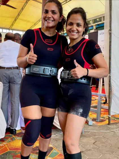 In our SBD singlets, ready to compete. Friends who lift together, win together.