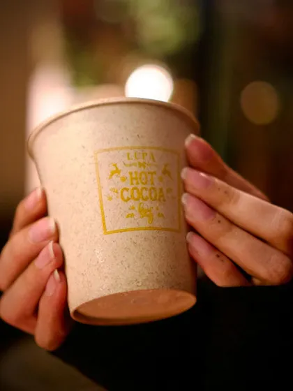 A warm cup of our signature hot cocoa, a perfect treat during the cool Bangalore Christmas season.