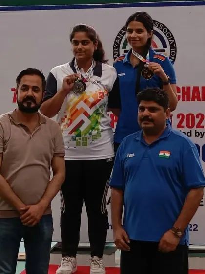 A closer look at the medalists, showcasing their achievements at the conclusion of the event.