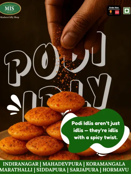 For those who like a bit of spice, our Podi Idlis are a must. We toss our soft mini idlis in a generous amount of our fragrant, house-made podi masala for a spicy, unforgettable kick.