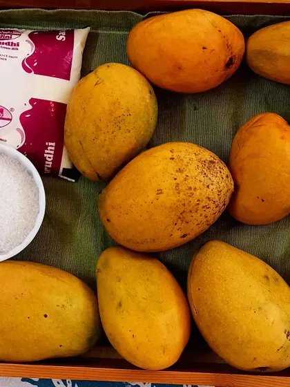 A collage of moments from our mango-themed cooking sessions, where children learned to peel, slice, and prepare delicious mango treats like milkshakes and cheesecake.