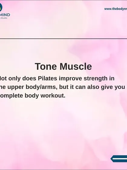 This graphic explains how Pilates helps new mothers tone muscle throughout the body. The resistance-based exercises help rebuild strength that may have been lost during pregnancy.