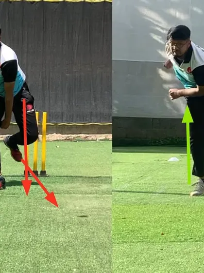 A closer look at the transformation of a left arm wrist spinner. By improving his front foot control, we were able to correct the body collapse and help him maintain a strong position through the release.