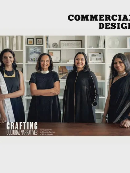Featured on the cover of Commercial Design magazine. The story delves into our journey of crafting cultural narratives through architecture and leading a practice in India for over three decades.