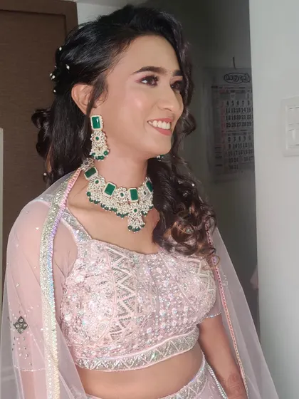 Ankita's happy smile completes her perfect Sangeet look.