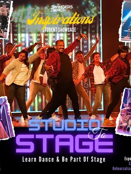 This collage showcases the excitement of our "Studio to Stage" experience, from rehearsals to the final performance.