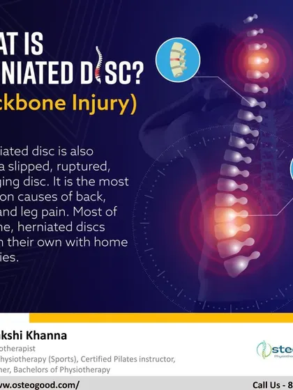 This visual explains what a herniated disc, also known as a slipped or bulging disc, is. It's a frequent cause of back, neck, and leg pain, and physiotherapy is a primary treatment for it.