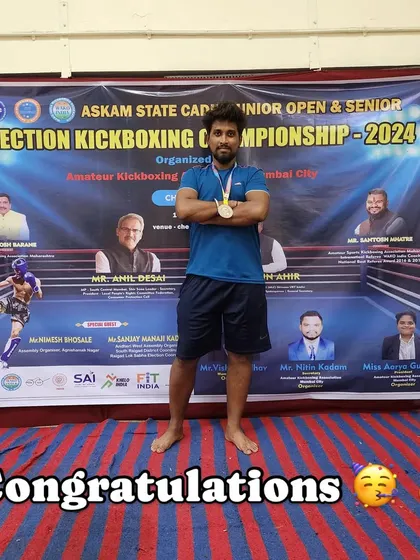 Another shot of our champion, celebrating his well-deserved victory and selection for the next level of competition.