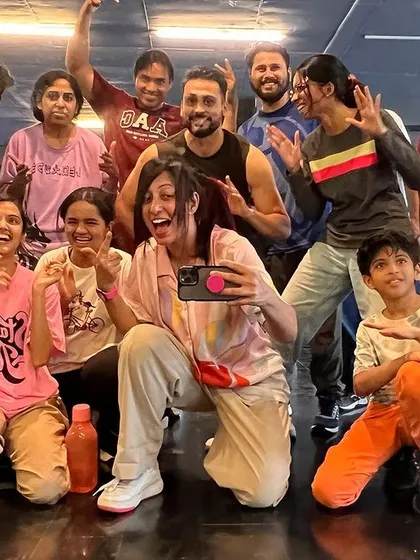 A selfie with the crew after class. The smiles say it all. This is more than just a dance class, it's a family.
