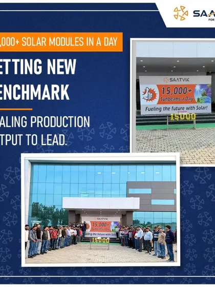 We are constantly scaling our production to meet India's growing energy needs. This milestone of producing over 15,000 solar modules in a single day showcases our manufacturing strength and our commitment to leading India's solar revolution.