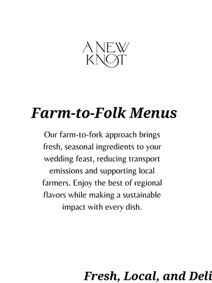 One of our sustainable practices is promoting farm-to-fork menus. This reduces transport emissions, supports local farmers, and brings fresh, seasonal flavors to your feast.