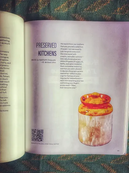 A poem titled 'Preserved Kitchens' from our anthology. This book brings together so many different forms of storytelling to celebrate our culinary heritage.