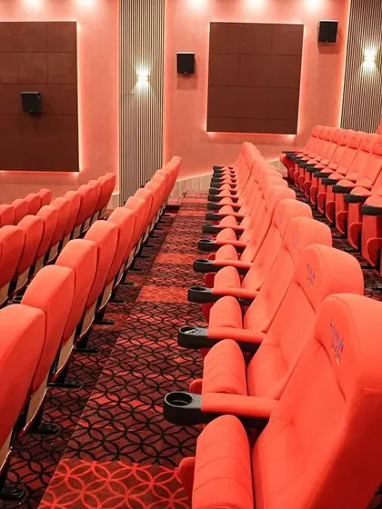 A duplicate of 256, this side view again shows the professional seating layout and the acoustic treatment of the walls.