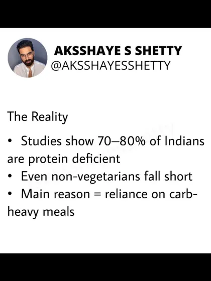 The reality of protein intake in India is that studies show 70-80% of the population is deficient. This isn't just a vegetarian issue; even non-vegetarians often fall short due to a reliance on carb-heavy meals.