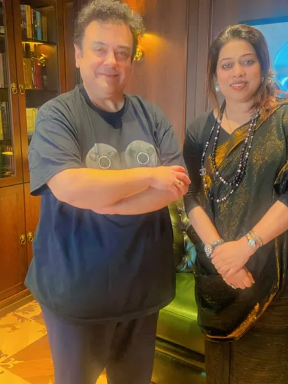 With the rockstar Adnan Sami. It was a pleasure to meet him and wish him on his birthday. He is such a humane and talented musician.
