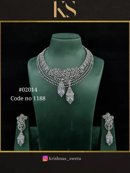 A timeless all-white version of our American Diamond bridal set.