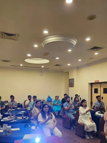 A group of attendees deeply engaged in a meditation exercise during the Third Eye Awakening workshop. The energy in the room was incredibly powerful.