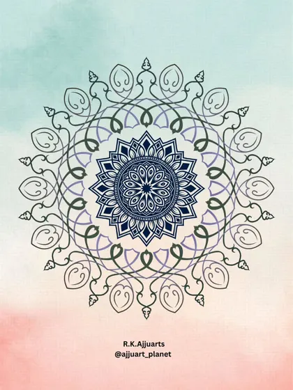 The original 2D drawing of my simple mandala. This piece was created on A4 300gsm paper with a sketch pen, focusing on clean lines and symmetrical patterns.