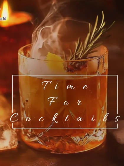 Time for cocktails. This smoky, herb-infused drink is perfect for a cozy evening, showcasing our ability to create drinks that match any mood or season.