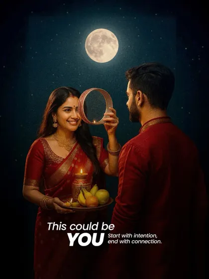 This could be you. Celebrating Karva Chauth together, a timeless tradition of love and devotion. When you meet with the right intention, these moments become your reality.