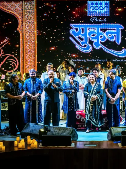 A moment of gratitude on the 'Sukoon' stage, surrounded by the organizers and special guests. This event was a beautiful success.