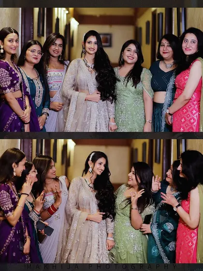 The bride with her bridesmaids is a must-have shot. This collage captures the fun and friendship between the bride and her squad during the Sagan ceremony.