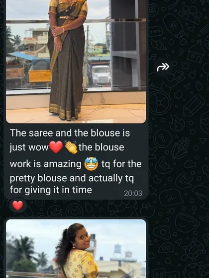 "The saree and the blouse is just wow... the blouse work is amazing." Thank you, Varsha, for your kind words and for trusting us.