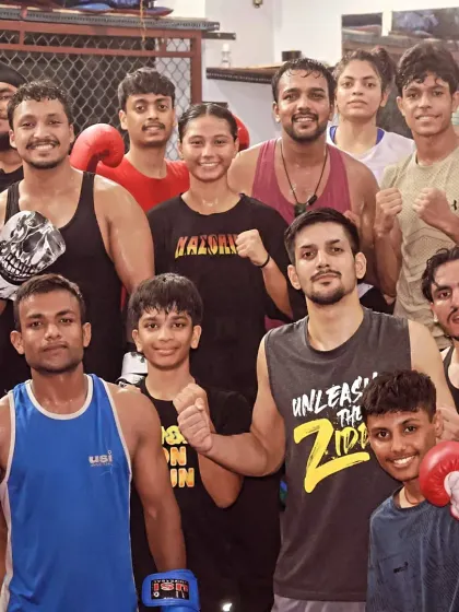 A close up of our diverse team. Men, women, young, and old, all training together.
