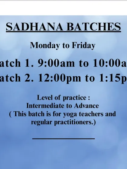 Information on our Sadhana Batches. These are for regular practitioners and yoga teachers who want to deepen their practice with Ashtanga Vinyasa, inversions, and backbends.