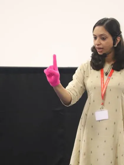 Using a simple finger puppet to tell a story to early years students at BIS Bengaluru. Even the smallest prop can capture a child's imagination and make a story come alive.