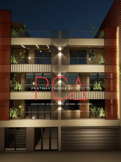 Another facade visualization for the Outram Lines project, presenting a balanced composition of materials and lighting.